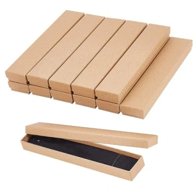 Immagine di NBEADS 12 Pz Scatola dei Gioielli, di Cartone in Carta con Spugna per Display E Confezione Regalo Bracciale Collana, Rettangolare, Tan, 21x4x2cm
