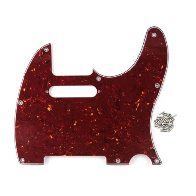 Immagine di IKN 8 fori 4 STi guscio di tartaruga rossa TL Pickguard singolo bobina il collo foro taglio piastra Guardia con montaggio viti per la sostituzione della TE standard FD USA/Messico