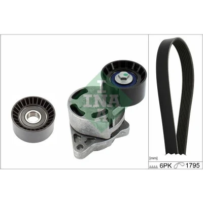 Immagine di INA 529 0433 10 Kit cinghie Poly V Controllare corsa libera generatore ed ev. sostituire RENAULT: MASTER 2 Kasten, TRAFIC Bus