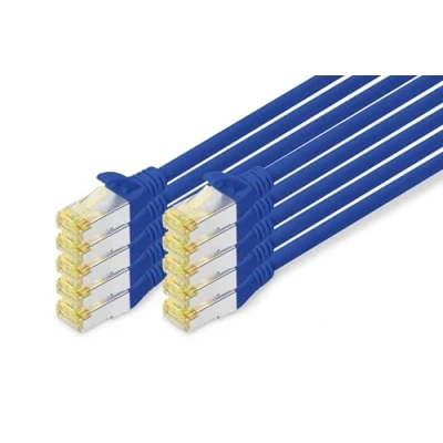 Immagine di Digitus DK 1644 A 010 B 10 RJ45 cavo di rete, patch CAT 6A S/FTP 1.00 m Blu 1 pz.