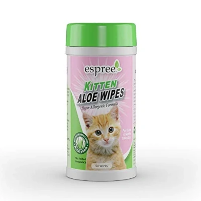 Immagine di Espree salviette Naturali di Aloe Vera per Gattino Pulizia Rapida e Semplice 50