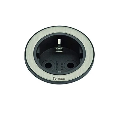 Immagine di EVOline 159280001100 Multipresa ad incasso 1 parte acciaio inox, Nero pz.