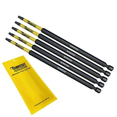 Immagine di SabreCut SCTP27152_5 Set di 5 punte per cacciavite magnetico T27 TX27 Torx a prova manomissione sicurezza avvitatori percussione magnetica, resistenti