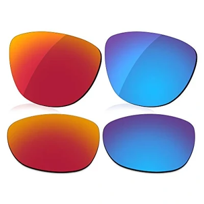 Immagine di LenzReborn Sostituzione Lente Polarizzata per Occhiali Da Sole Oakley Frogskins OO9013 Più opzioni, Rosso fuoco + blu ghiaccio., Taglia unica