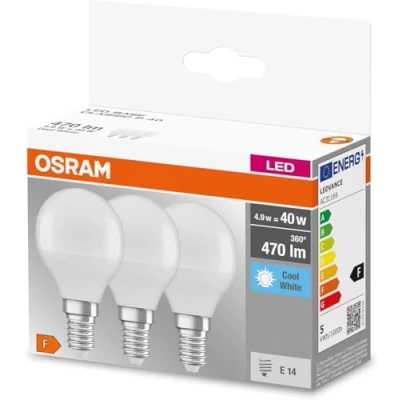 Immagine di OSRAM 4058075429680 LED (monocolore) ERP F (A G) E14 Forma di candela 4.9 W = 40 Bianco neutro (Ø x L) 37 mm 100 3 pz.