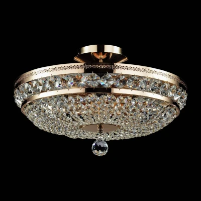 Immagine di MAYTONI Plafoniera stravagante con design elegante, stile barocco, rotondo, сhic, in cristalli, colore oro, metallo, ecxl. E14 6 x 60W 220V