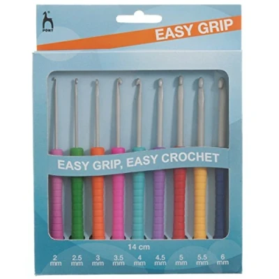 Immagine di Pony Easy Grip Crochet Hook Set, Multi, 15 x 1.5 16 cm