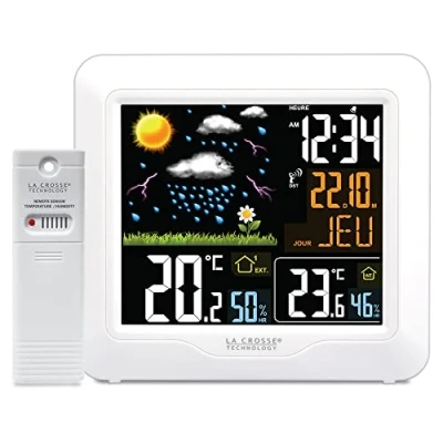 Immagine di La Crosse Technology WS6820 Stazione Meteo radiocontrollato con display LCD colorato Bianco
