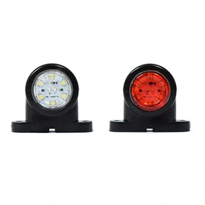 Immagine di 2 luci di posizione a LED per camion, 12 V/24 V, rimorchio, colore rosso e bianco