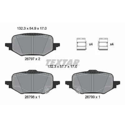 Immagine di TEXTAR 2679701 Kit pastiglie freno con segnalatore acustico usura MAZDA: CX 60 (KH) 3.3 e SKYACTIV D MHEV AWD,