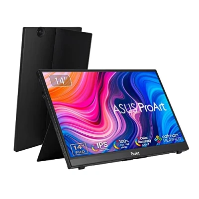 Immagine di ASUS ProArt Display PA148CTV Portable Professional Monitor 14&quot;IPS Full HD(1920 x 1080),100% sRGB, Rec.709, ΔE &lt; 2,Calman Verified, USB C, 10 point Touch,Control Panel,ASUS Dial,Adobe Software