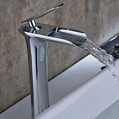Immagine di AIMADI Rubinetto Bagno Lavabo Miscelatore Beccuccio a Cascata Alto Ottone Cromato Monocomando per Cromo