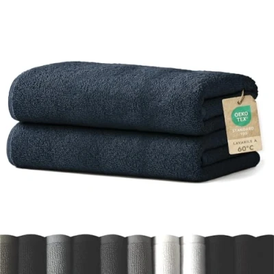 Immagine di Blumtal Asciugamani Bagno, Set Super Assorbenti, 100% Cotone Certificato Oeko Tex 100, 2 Bagno (70x140cm), Blu Oceano