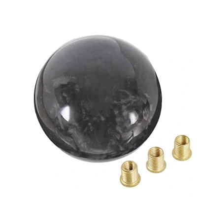 Immagine di muge racing Pomello del cambio universale, in fibra di carbonio forgiato, a sfera, con 3 adattatori, colore nero
