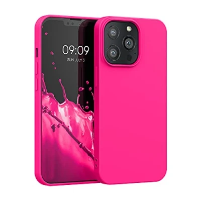 Immagine di kwmobile Custodia Compatibile con Apple iPhone 13 Pro Cover Back Case per Smartphone in Silicone TPU Protezione Gommata rosa shocking