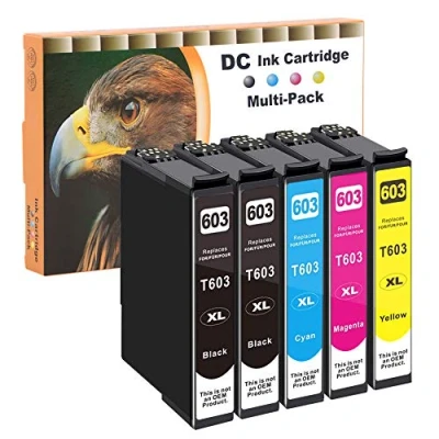 Immagine di D&amp;C 5x Cartucce d&#039;inchiostro compatibili con Epson 603 XL per Expression Home XP 2100 Series 2105 3100 3105 4100 4105 WorkForce WF 2810DWF 2830DWF 2835DWF 2850