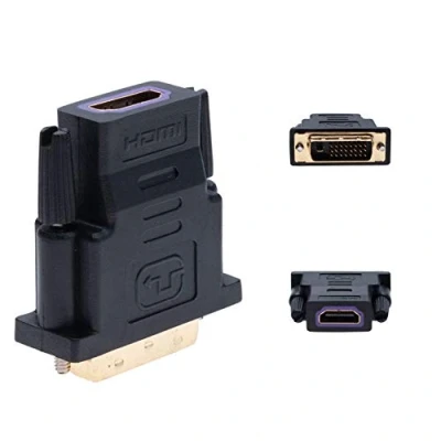 Immagine di Keple HDMI Femmina a DVI Maschio Adapter (DVI D Dual Link 24+1) Dorato Adattatore su 1080P Video Gender Changer Colore Nero