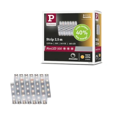 Immagine di Paulmann LED Strip Erweiterung 2,5m Warmweiß 71233 Striscia con spina 24 V/DC 2.5 mm Bianco caldo 1 pz.