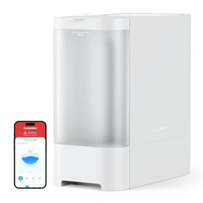 Immagine di SwitchBot Umidificatore Evaporativo, a Bassa Umidità da 4,5 L per Camera Letto, 24dB Silenzioso Bambino, Controllo APP e Vocale, Top Fill, Avviso