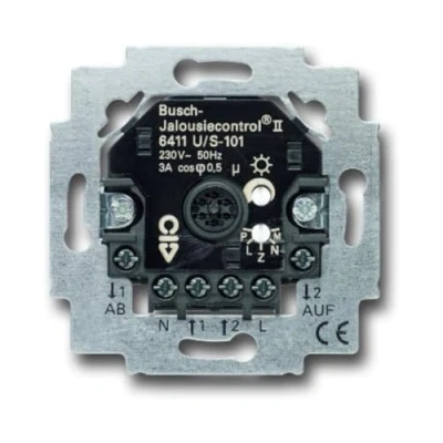 Immagine di Busch Jaeger, Morsa + Strettoio, Comando per tapparelle da incasso II 6411U/S 101 con valutazione del sensore 2 chiusure 690V