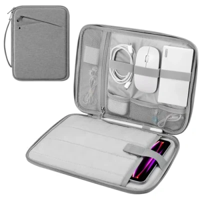 Immagine di MoKo Custodia Morbida per Tablet da 12.9 Pollice, Protettiva Compatibile con iPad PRO 2024/2022/2021/2020/2018, Air 2024, Resistente agli Spruzzi e Urti, Grigio Chiaro