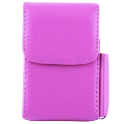 Immagine di Portasigarette Tabacco Pouch Accendino Supporto in pelle PU Nome Card Contenitore di immagazzinaggio Scatola sigarette Può Dispenser sigarette(red)