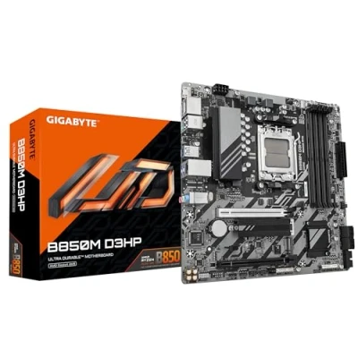 Immagine di GIGABYTE B850M D3HP Scheda Madre Processori AMD Ryzen Serie 9000, 5+2+2 fasi VRM digitali, fino a 8200MHz DDR5 (OC), 1xPCIe 5.0 + 4.0 M.2, LAN GbE, USB 3.2 Gen 2