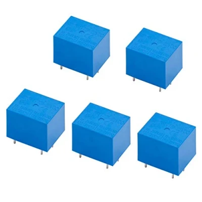 Immagine di Heschen Relè scheda PC, JQC 3F(T73), bobina 12VDC, SPDT, 7A 250VCA, terminali a 5 pin, confezione da