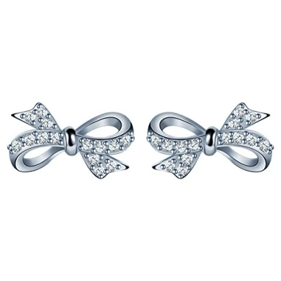 Immagine di Infinite U Orecchini a perno, forma di fiocco/farfalla, in argento Sterling 925 e zirconia cubica, color