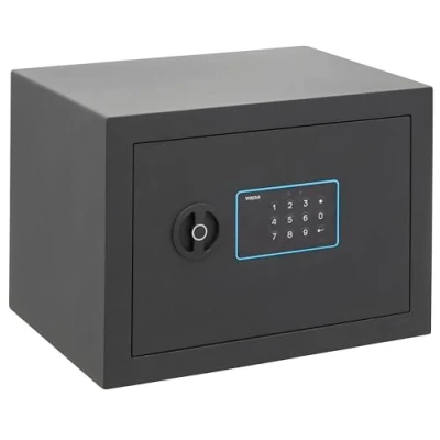 Immagine di ARREGUI Blue 650120 Cassaforte in acciaio con serratura elettronica, 25 x 35 cm, 18 l, Cassetta di sicurezza per casa e casa, tastiera codici programmabili, chiave emergenza, grafite