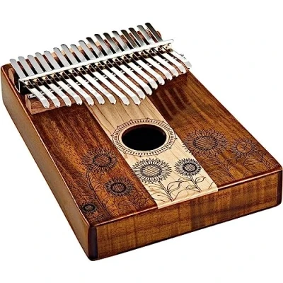 Immagine di Kalimba Pianoforte a pollice, 17 chiavi in acciaio con corpo acacia cava e acero, scala principale C, include martello custodia, per terapia di guarigione del suono, yoga meditazione