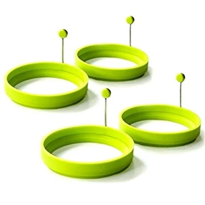 Immagine di Jzhen Confezione di 4 Anelli in Silicone per Uova, Stampo Pancake Antiaderente