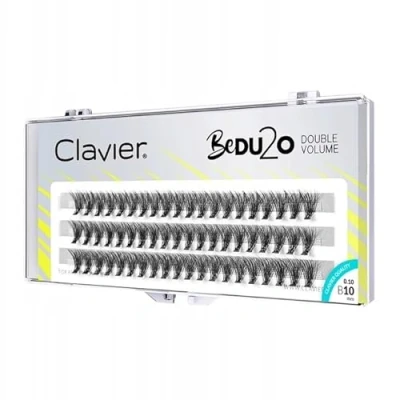 Immagine di Clavier ciglia artificiali in ciuffi BeDu2o Double volume, un ciuffo, diverse lunghezze da 8 a 14 mm, ultra per look perfetto (10 mm)