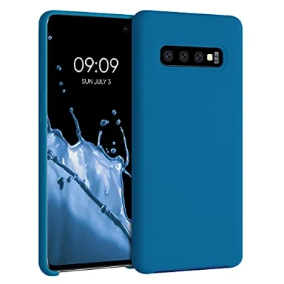Immagine di kwmobile Cover per Samsung Galaxy S10 Plus / S10+ Custodia Back Case Smartphone in Silicone TPU Protezione Gommata blu indaco