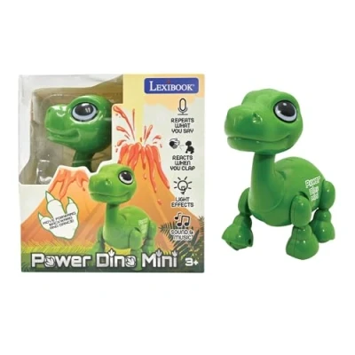 Immagine di LEXIBOOK Power Dino Mini My Little Dinosaur Robot with Sounds, Music, Light Effects, Voice Repeat and Sound Reaction, Toy for Boys Girls ROB02DINO