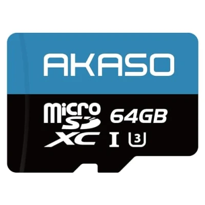 Immagine di AKASO 64GB Scheda di Memoria MicroSDXC, U3, Compatibile con Action Cam per Brave 4 Pro/Brave 7/EK7000/EK7000 8/V50X/V50 Elite/Brave