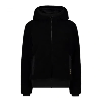 Immagine di CMP Giacca da donna in pelliccia Teddy con cappuccio fisso, Nero, 42