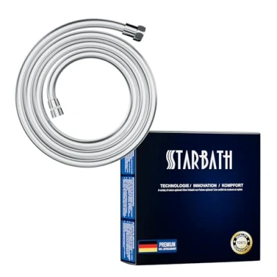 Immagine di STARBATH Flessibile Doccia in PVC Tubo 2.5m Anti esplosione e resistente ad alta temperatura, Connettore Ottone