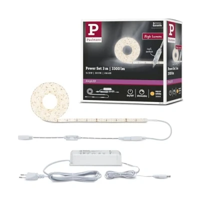 Immagine di Paulmann SimpLED 78956 Kit completo striscia LED con spina 24 V 3 m Bianco caldo 1 pz.