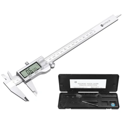 Immagine di Neoteck Calibro Digitale 200mm / 8Pollice Elettronico a Corsoio Acciaio Inox Conversione Metrica/Inch/Frazioni Strumento Misurazione LCD per Lunghezza Larghezza Diametro Interno ed Esterno