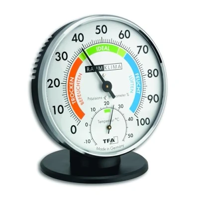 Immagine di TFA Dostmann Termoigrometro di precisione, 45.2033 , per la climatizzazione interna, analogico, con zone comfort, controllo temperatura e umidità