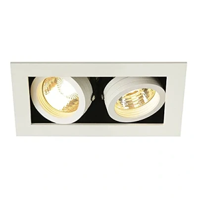 Immagine di SLV 2 / Spot, proiettore, faretto a soffitto, plafone, Lampada LED Incasso, Illuminazione di Interni GU10 50W, KADUX QPAR51 100W Bianco