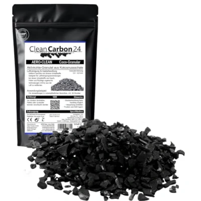 Immagine di CLEAN Carbon 24 POWERED BY PROCESS 5 Litri di Granulato Carbone Attivo da gusci Noce Cocco per la purificazione dell&#039;Aria (3,4 4,8mm / 4x6mesh)