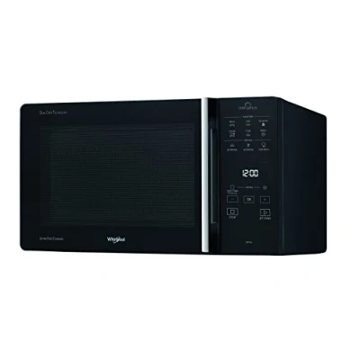 Immagine di Whirlpool MCP 349 BL Chef Plus Microonde termoventilato combinato, con griglia alta, bassa, piatto Crisp + maniglia, 25 litri, Nero