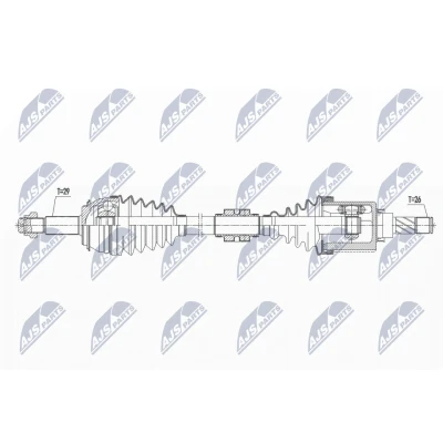 Immagine di NTY NPW NS 072 Albero motore / Semiasse Assale anteriore Sx 699 Cambio manuale NISSAN: Qashqai 2