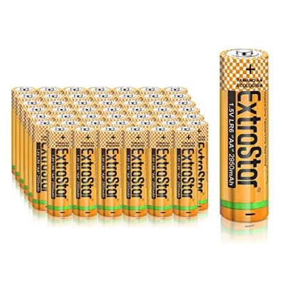 Immagine di EXTRASTAR Batteria alcalina AA LR6 da 1,5 Volt, 2950 mAh No5 Batterie, gamma performance, non può essere addebitata, 48 pz