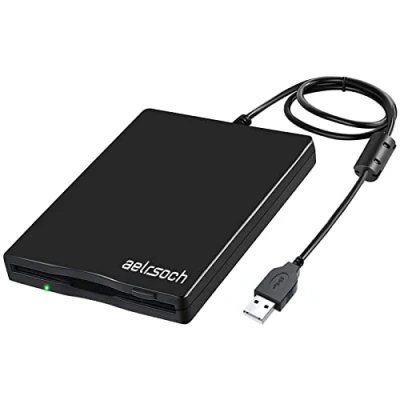 Immagine di Lettore floppy disk Unità esterna USB da 3,5 pollici Disco portatile FDD 1,44 MB Adatto per PC Windows 2000 / XP 7/8, plug and play (nero)