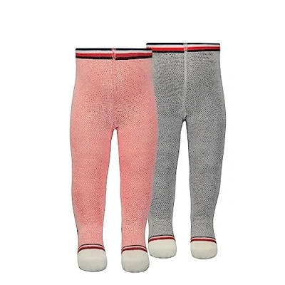 Immagine di Tommy Hilfiger TIGHTS, collant, Unisex Bimbi 0 24, Rosa (Pink/Off White), 74 80