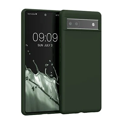 Immagine di kwmobile Custodia Compatibile con Google Pixel 6a Cover Back Case per Smartphone in Silicone TPU Protezione Gommata verde scuro matt