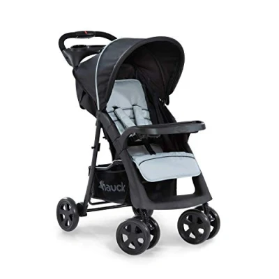 Immagine di hauck Passeggino Shopper Neo 2 Compatto dalla Nascita Fino a 22kg Pieghevole con Portabibite e Vassoio Reclinabile Finestrina Portaoggetti XL 3kg Nero, Argento